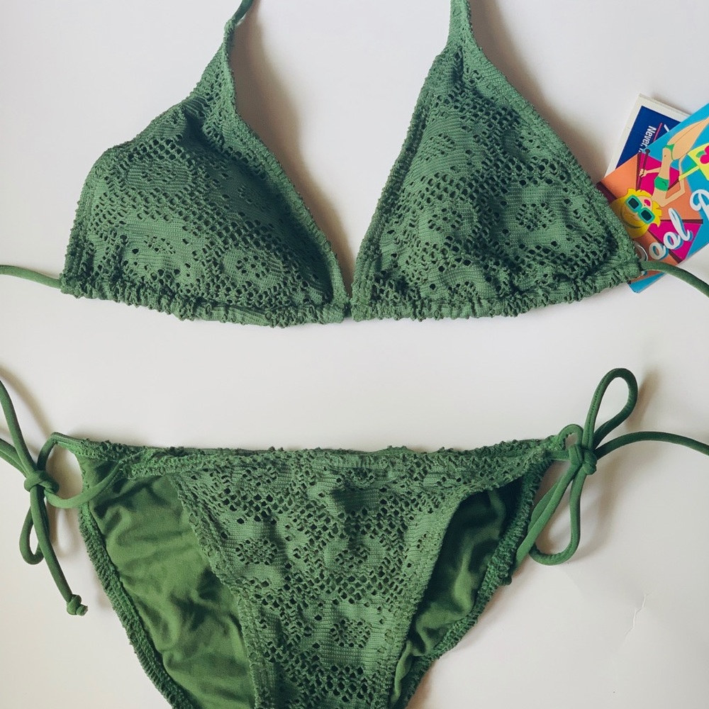 🆕 Green Crochet String Bikini- Extra Small